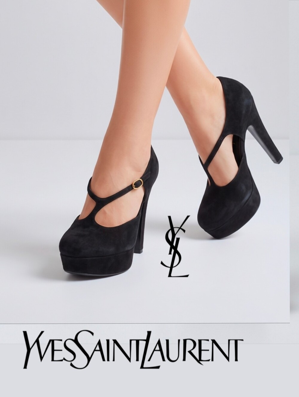 Yves Saint Laurent Italy Made Women Size 8 38 Tribute Platform Pumps Suede Shoes